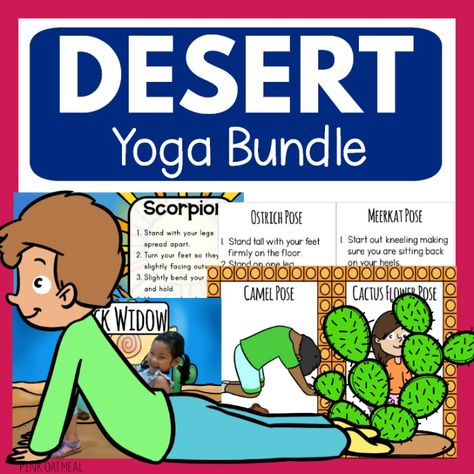 Activites For Toddlers, Desert Yoga, Pink Oatmeal, Yoga Ideas, Physical Therapy Student, Desert Theme, Yoga Cards, Fine Motor Activities For Kids, Camel Pose