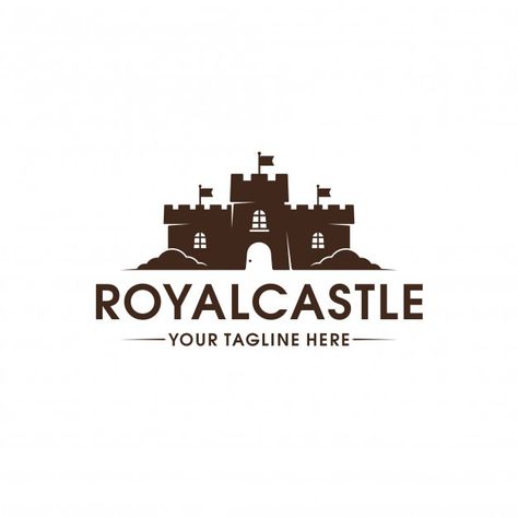 Royal castle logo template Premium Vecto... | Premium Vector #Freepik #vector #logo #template #corporate #company Castle Logo, Royal Castle, Design Moodboard, Royal Castles, Logo Design Art, Castle Designs, Music Logo, Medieval Times, 1 Logo