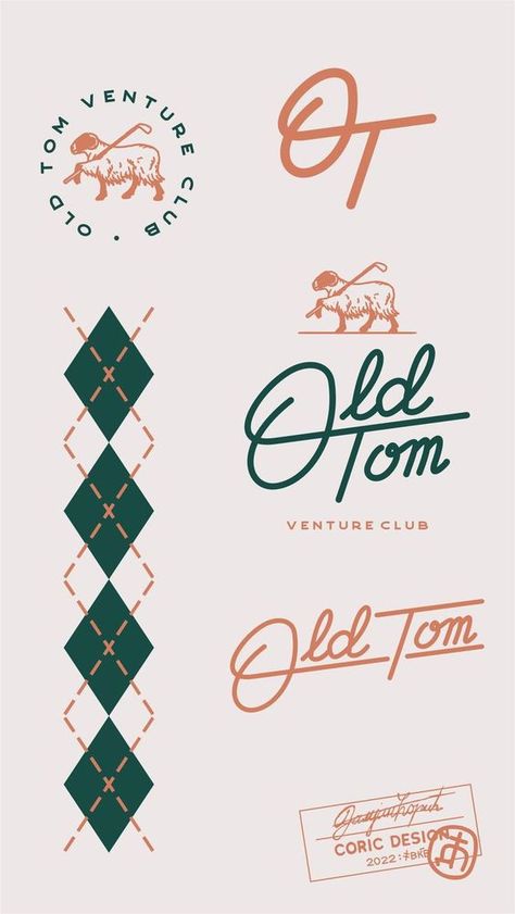 Vintage Logo Design Golf Logo Design, Logo Design Inspiration Creative, Logo Unique, Golf Design, Corporate Identity Design, Unique Logo Design, Brand Book, Minimalist Logo Design, Club Design