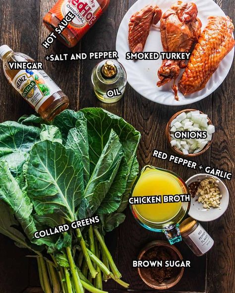 Southern Collard Greens Recipe with Smoked Turkey Collards With Ham Hock, Southern Collard Greens Crockpot, Greens And Turkey Leg, Thanksgiving Collard Greens Recipe, Crockpot Turnip Greens Southern Style, Collard Greens Juice Recipe, Collard Greens Recipe With Smoked Turkey, Collard Greens Recipe With Ham Hocks, Sweet Collard Greens Recipe