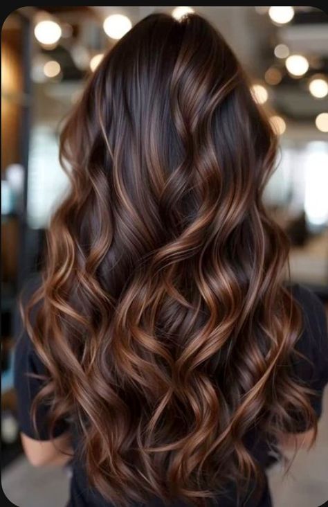 Dark Brown And Red Hair Highlights, Red Caramel Balayage, Hair Color Ideas For Brunettes For Fall Chocolate Brown Highlights, Auburn Chestnut Hair, Chestnut Brown Hair Balayage, Copper Brown Balayage Brunettes, Warm Hair Color Ideas Brunettes, Brown To Caramel Balayage, Brown And Red Balayage