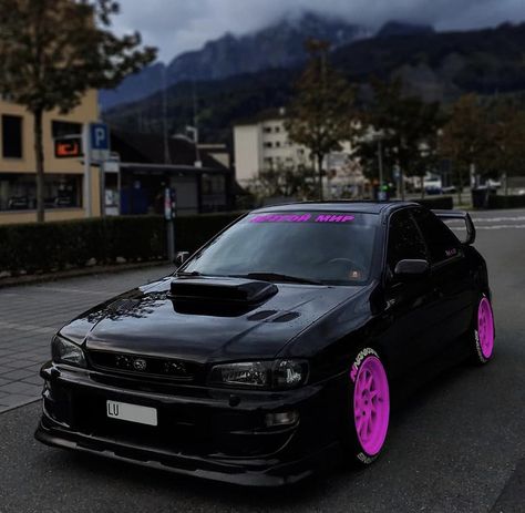 Black Subaru Impreza, Subaru Impreza Gt, Subaru Gc8, Modded Cars, Old Vintage Cars, Pimped Out Cars, Best Jdm Cars, Street Racing Cars, Cool Sports Cars