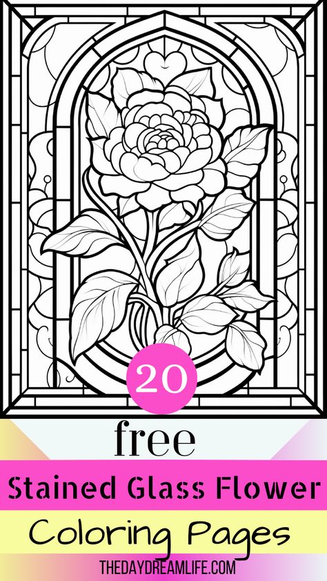 20 Free Stained Glass Coloring Pages Stained Glass Coloring Pages, Colouring Sheets For Adults, Free Adult Coloring Printables, Stained Glass Flower, Adult Colouring Printables, Stained Glass Patterns Free, Detailed Coloring Pages, Free Adult Coloring Pages, Colouring Printables