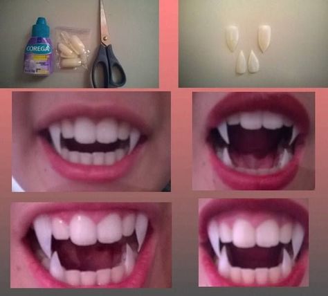 Diy Halloween Costumes For Girls, Vampire Makeup, Vampire Fangs, Vampire Teeth, Idee Cosplay, Halloween Tags, Cosplay Tutorial, Halloween Costumes Makeup, Cosplay Diy