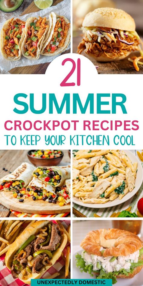 Summer Crockpot Dinners, Summer Crockpot, Summer Slow Cooker Recipes, Summer Crockpot Recipes, Chicken Crockpot Recipes Easy, Easy Crockpot Dinners, Crockpot Dinners, Easy Summer Dinners, Summer Recipes Dinner