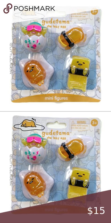 Gudetama Lazy Egg Sanrio Mini Figures Set Of 4 Lot Bundle NEW Display Figurines Sanrio Accessories, Lazy Egg, Mini Figures, Egg, Figurines, Bundles, Closet, Quick Saves