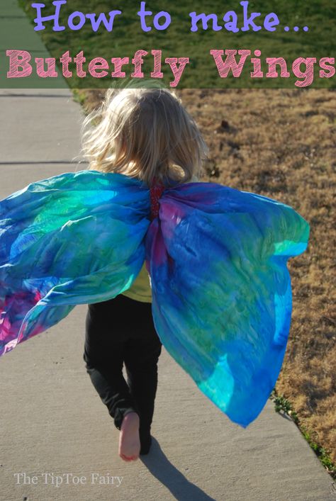 butterfly wings tutorial, butterfly wings, how to make, tutorial, waldorf, imaginative play, dress up play Butterfly Wings Tutorial, Wings Tutorial, How To Make Butterfly, Diy Wings, Dress Up Boxes, Diy Butterfly, Spring Fun, Fabric Butterfly, Butterfly Party