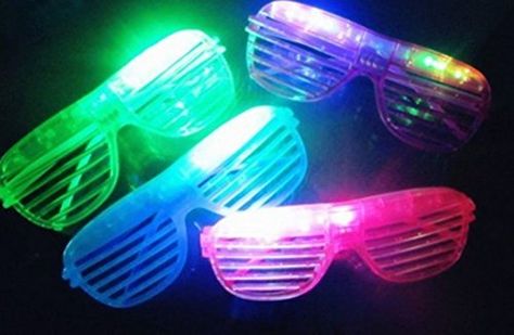 12 Piece Slotted & Shutter Shades Light Up Unisex Flashing Glasses For Adults & - Shades Led Sunglasses, Glowing Glasses, Rave Glasses, Shutter Shades, Glow In Dark Party, Purple Suits, New Year's Eve Celebrations, Party Sunglasses, Birthday Halloween Party