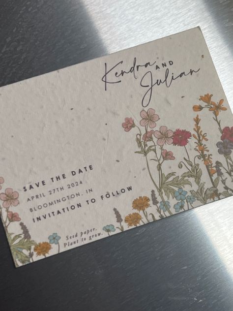 Seed Paper Wedding Invitations, Save The Date Plantable, Garden Party Wedding Save The Date, Save The Date Ideas Wildflowers, Seed Paper Save The Date, Seed Paper Invitations, Paper Wedding Invitations, 2025 Wedding, Paper Wedding