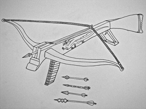 Crossbow Drawing Reference, Crossbow Poses Drawing Reference, Dwarven Crossbow, Crossbow Pose, Crossbow Reference, Crossbow Drawing, Alchemist Artificer, Awesome Inventions, The Dwarves