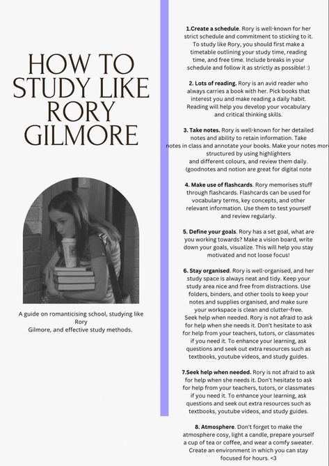 Study Like Rory Gilmore, Schul Survival Kits, Studie Hacks, Studera Motivation, Exam Study Tips, Study Tips For Students, Romanticizing School, High School Survival, Effective Study Tips