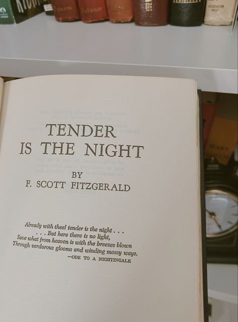 Tender Is The Night Book, Tender Is The Night Aesthetic, F Scott Fitzgerald Books, Soft Academia, Tender Is The Night, Lana Del Rey Vinyl, Traditional Books, Night Book, Fully Booked