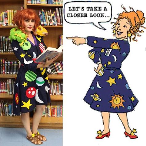 DIY | Mrs. Frizzle (The Magic School Bus) Costume Mrs Frizzle Costume, Ms Frizzle Costume, Miss Frizzle Costume, Frizzle Costume, Childhood Fashion, Mrs Frizzle, Miss Frizzle, Halloween 2010, Book Character Day