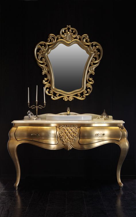 Vanity Front View 2 Bathroom Vanity With Mirror, Cinderella Collection, Vanity With Mirror, Powder Bath, Woodworking Ideas, French Decor, Front View, Wash Basin, European Style