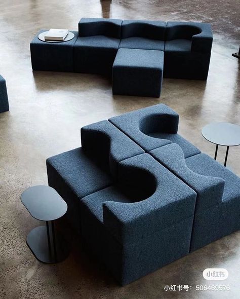 Urban Spaces Design, Weird Furniture, Soft Furniture, Cute Furniture, Couch Design, Office Space Design, Modul Sofa, Mid Century Modern Interiors, Workplace Design