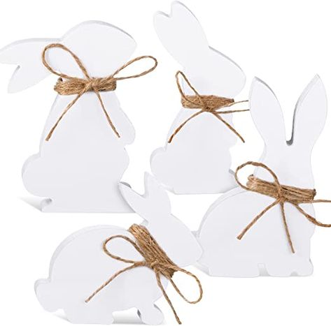 Amazon.com: 4 Pieces Easter Bunny Table Wooden Signs Bunny Shaped Farmhouse Decor Spring Bunny Wood Tabletop Easter Decorations Easter Bunny Dining Room Table Decor Sign Wood Bunny Decor with Rope (Likable Style) : Home & Kitchen Easter Tabletop Decor, Easter Table Centerpieces, Decor With Ropes, Easter Dinner Table, Dinner Table Centerpieces, Room Table Decor, Dining Room Table Decor, Easter Bunny Decorations, Bunny Gifts