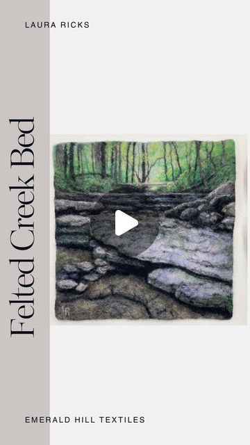 Laura Ricks - Wet Felting on Instagram: "Gray winter days have me wishing I could climb right into this little felted scene. #fiberart #wetfelting #wool #needlefelting #hiking #creekbed #textileart #emeraldhilltextiles" Wet Wool Felting, Wool Felting, Creek Bed, Gray Winter, Wet Felting, Winter Days, Winter Day, Textile Art, Needle Felting