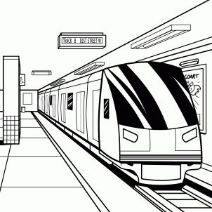 how to draw a subway, subway train step 18 One Perspective Drawing, Drawing Training, Train Sketch, London Underground Train, London Drawing, Train Drawing, Train Coloring Pages, Perspective Sketch, Perspective Drawing Architecture