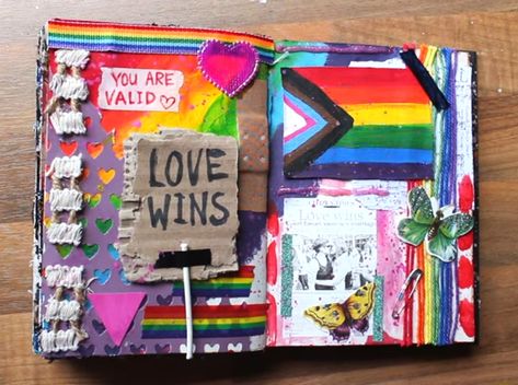 Art Journal Inspo, Pride Art, Smash Journal, My Motivation, Adorable Homes Game, Creative Drawing Prompts, Wreck This Journal, Journal Inspo, Journal Aesthetic