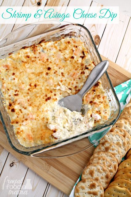 This bold & oh so cheesy Shrimp & Asiago Cheese Dip is served warm from the oven and is sure to become the star of your next holiday party or get-together. Asiago Cheese Dip, Artichoke Asiago Dip, Asiago Dip, Cheesy Shrimp, Goat Cheese Dip, Shrimp Dip, Baked Goat Cheese, Awesome Appetizers, Cheesy Dip