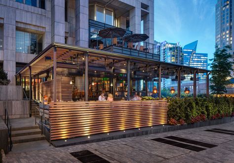 Restaurant Fence, Open Cafe Outdoor Design, Restaurant Patio Design, Restaurant Design Rustic, Outdoor Restaurant Patio, Rooftop Restaurant Design, Restaurant Exterior Design, City Kitchen, Outdoor Restaurant Design