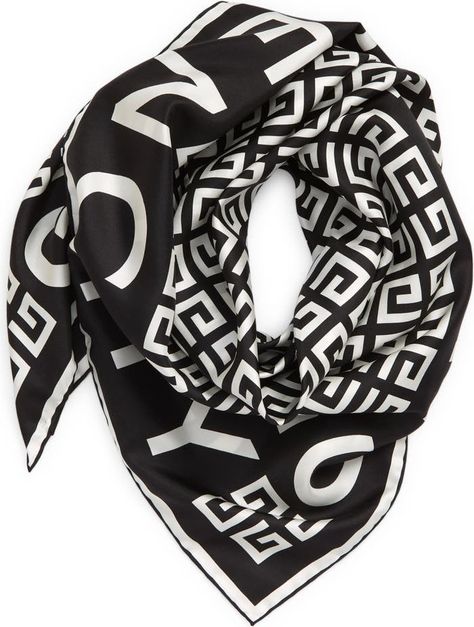 Givenchy scarf Givenchy Scarf, Week In Paris, Logo Letters, Silk Twill Scarf, Cashmere Wrap, Green Scarf, In Logo, Black Scarf, Red Scarves