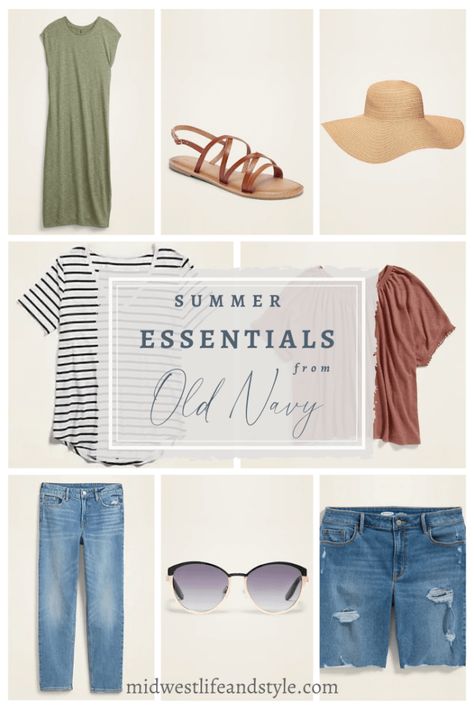 If you love clothing in shades of chambray, white, black, tan, olive green, and blush tones, then you'll love my list of summer essentials from Old Navy. Old Navy Summer 2023, Blush Tones, Distressed Jean Shorts, Love Clothing, Henley Top, Distressed Shorts, Old Navy Women, Style Blog, Summer Essentials