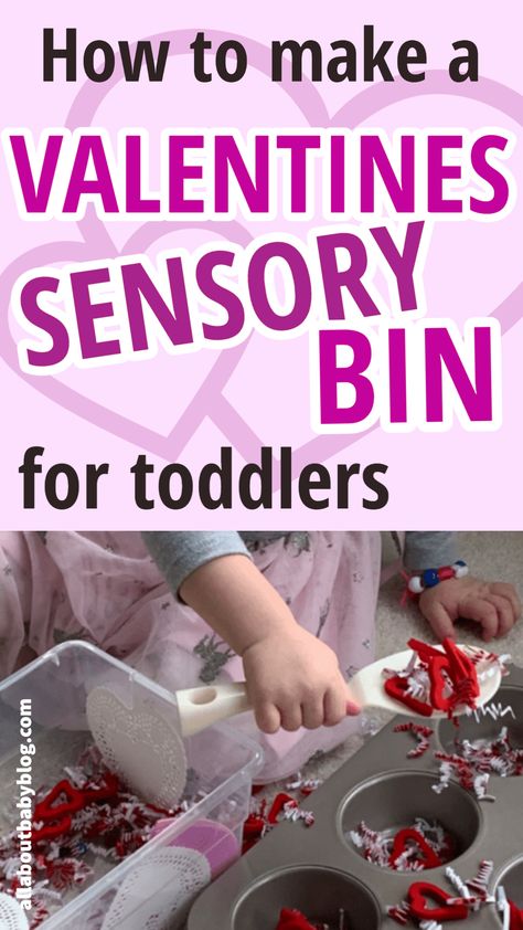 Themed Sensory Bins, Sensory Bins For Toddlers, Sensory Activities For Toddlers, Sensory Bin For Toddlers, February Lesson Plan, Valentine Sensory, Toddler Sensory Bins, Activity For Toddlers, Sensory Activities Toddlers