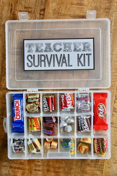 Teacher Survival Kit, Appreciation Gifts Diy, Survival Kit For Teachers, Teacher Survival, Teacher Appreciation Gifts Diy, Survival Supplies, Teachers Diy, School Teacher Gifts, Staff Appreciation