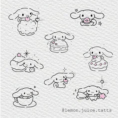 Sanrio Tattoos Ideas, Sanrio Tattoos Cinnamoroll, Sanrio Tattoo Design, Cinnamoroll Tattoo Ideas, Cute Cinnamoroll Icon, Cinnamoroll Sketch, Cinnamonroll Sanrio Tattoo, Sanrio Tattoo Ideas, Cinnamoroll Tattoo