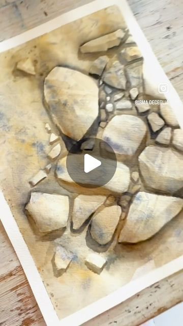 Painting Stones Ideas, Watercolor Rocks, Planet Watercolor, Watercolor Guide, Rockwell Paintings, Watercolor Paintings Nature, Art Tutorials Watercolor, Stone Art Painting, Watercolor Tips