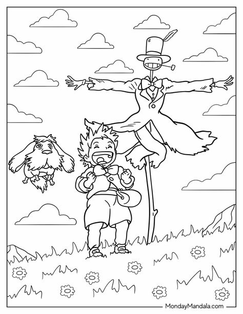 Coloring Pages Howls Moving Castle, Studio Ghibli Coloring Pages Howl, Printable Colouring In Sheets, Ghibli Colouring Pages, Ghibli Coloring Pages Free Printable, Howls Moving Castle Coloring Pages, Ghibli Coloring Pages, Studio Ghibli Coloring Pages, Cute Coloring Pages Free Printable