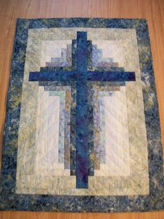 Log Cabin Cross Quilt, Cross Quilt Pattern, Cross Quilts, Church Banners Designs, Log Cabin Quilt Pattern, Log Cabin Quilt Blocks, Stained Glass Quilt, Cross Quilt, Quilt Block Patterns Free