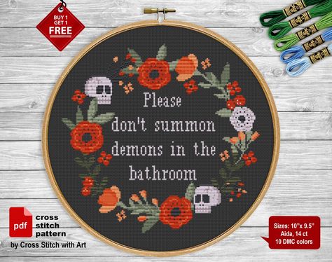 Snarky Cross Stitch, Moon Cross Stitch, Cross Christmas Tree, Funny Cross Stitch, Sewing Details, Cross Stitch Quotes, Halloween Cross Stitch Patterns, Funny Cross Stitch Patterns, Subversive Cross Stitch