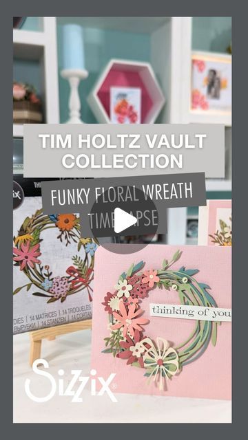 Sizzix on Instagram: "Join Pete as he creates a fantastic card for any occasion using the versatile Funky Floral Wreath Thinlits Die Set (666563) from the new @tim_holtz Vault Collection! While Pete used soft pinks and pale blues and greens for a burst of spring, simply choose a different color palette for a totally different look (and season!). How will you be using this die set in your own makes?  #sizzix #sizzixtimholtz #timholtz #papercrafting #papercrafter #cardmaking #cardmaker #makersgonnamake #sizzixdies #timholtzvault" Tim Holtz Dies, Tim Holtz Cards, Tim Holtz Sizzix, Blues And Greens, Pink Cards, Cards Ideas, Vaulting, Card Maker, Easter Cards