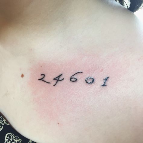 Les Misérables tattoo. Below left collar bone. Les Mis Tattoo Ideas, Les Miserables Tattoo Ideas, 24601 Tattoo, Les Miserables Tattoo, Musicals Tattoo, Les Mis Tattoo, Willow Tattoo, Ma Tattoo, Knuckle Tattoos