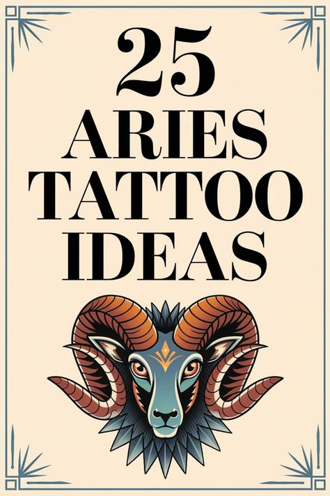 "25 Aries tattoo ideas featuring a colorful ram illustration." Minimalist Ram Tattoo, Aries Sign Symbol, Ram Tattoo Ideas, Adventure Tattoo Nature, Aries Tattoo Ideas Unique, Ram Skull Tattoo, Aries Tattoo Designs, Aries Tattoo Ideas, Aries Symbol Tattoos