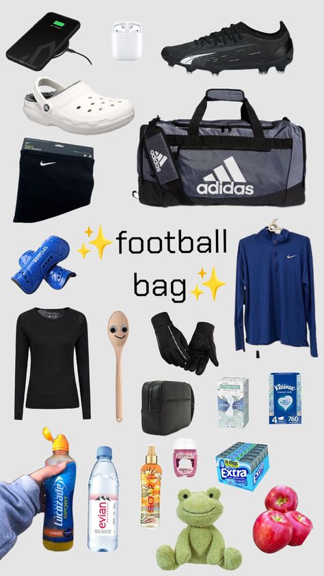 #football #soccer #central #sport #team #bag #fun Football Bag Essentials, Soccer Bag Essentials, Xmas Sleepover, Cheer School, Soccer Bag, Football Bag, Football Pics, Bags Ideas, Women’s Soccer