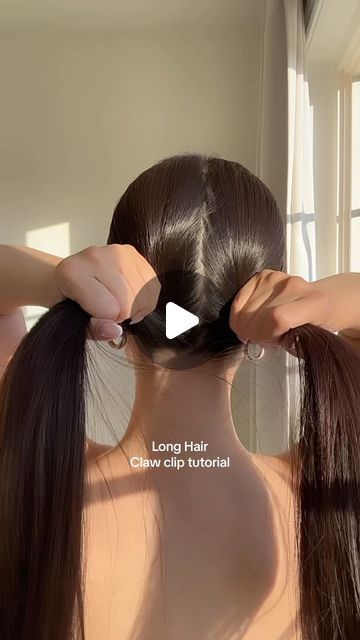 GODESS | Shop Claw Clips | Hair Accessories on Instagram: "Easy and secure way to wear your hair clip! 

Follow @godess.ca 
.
.
.
.
.
.
.
#hairtutorial #hairstyles #longhair #longhairstyles" How To Tie A Bun With A Claw Clip, How To Do Claw Clip Hairstyle, Hairstyles With Claw Clips, Clip Hairstyles Long Hair, Claw Clip Hairstyles, Clip Hairstyles, Claw Clips, Claw Clip, Hair Tutorial