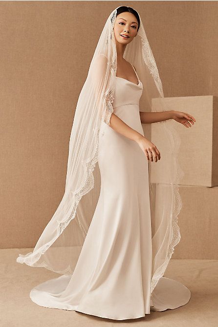 Jenny by Jenny Yoo Sutton Gown - BHLDN Bhldn Wedding, Floral Veil, Fingertip Veil, Veil Headpiece, Wedding Bridal Veils, Anthropologie Wedding, Wedding Veils Lace, Tulle Veils, Vintage Inspired Wedding