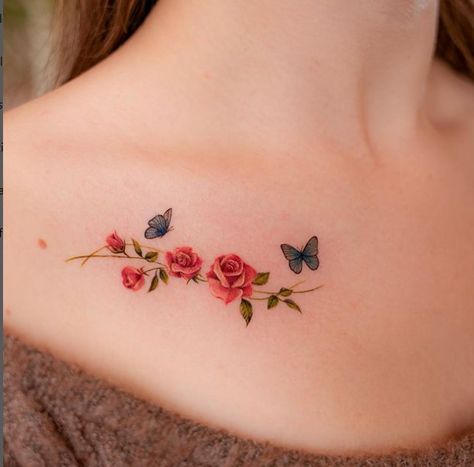 rose tattoo Rose Bush Tattoo, Bush Tattoo, Minimal Tattoo Ideas, Colour Tattoo For Women, Dragon Tattoo Ideas, Fruit Tattoo, All Ideas, Rose Tattoos For Women, Wildflower Tattoo