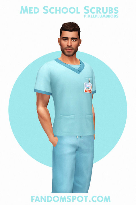 Need some maxis-match medical scrubs for your med school college sims? Well this CC list has the perfect CC for storytelling. Find this as # 19 in our CC list linked here Sims 4 Medical School, Medical Sims 4 Cc, Sims Medical Cc, Sims School Cc, Sims 4 Doctor Scrubs Cc, Sims 4 Cc Doctor Outfit, Sims 4 Lab Coat, Sims 4 Nurse Scrubs, Sims 4 Nurse Scrubs Cc