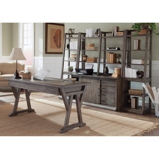 Stone Brook Rustic Saddle 5-piece Desk Leaning Bookcase, Cheap Office Furniture, Office Furniture Set, Office Furniture Sets, Home Office Furniture Sets, Office Suite, Liberty Furniture, Desk Office, Office Set