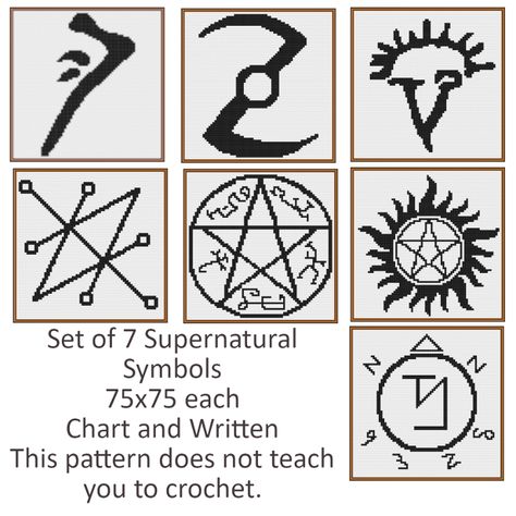 Supernatural Knitting Patterns, Supernatural Crochet Patterns Free, Crochet Supernatural, Supernatural Crochet, Supernatural C2c Blanket Pattern, Dean Winchester Cross Stitch, Supernatural Plastic Canvas Patterns, Supernatural Blanket, Supernatural Symbols