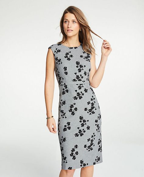 Shop Ann Taylor for effortless style and everyday elegance. Our Floral Cap Sleeve Sheath Dress is the perfect piece to add to your closet. Nude Slip Dress, Grey Floral Dress, Pink Sleeveless Dress, Western Clothing, Floral Sheath Dress, Silk Floral Dress, Midi Sheath Dress, Career Dress, Red Midi Dress