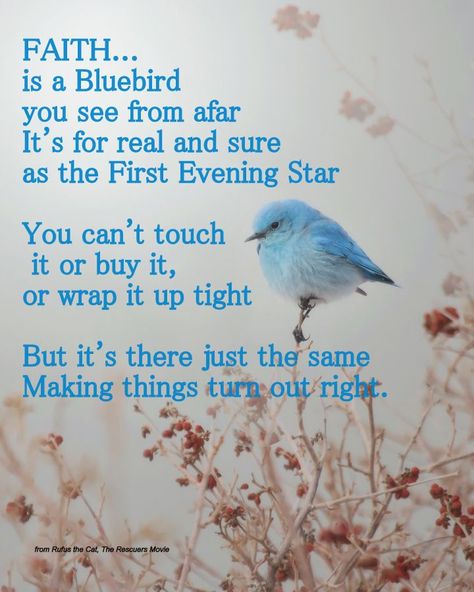 FAITH...is a Bluebird... Blue Bird Of Happiness Quotes, Bluebird Quotes, Blue Bird Quotes, Blue Bird Of Happiness, Bluebird, Missing Quotes, Recovery Inspiration, Bird Quotes, Light Of Christ