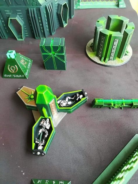 Necron Terrain, Necrons 40k, Warhammer Necrons, Blackstone Fortress, Rpg Figures, Warhammer Tabletop, Crisis Protocol, Warhammer Painting, Warhammer Terrain