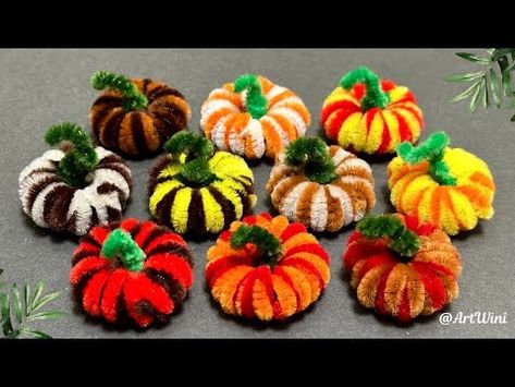 How To Make Pumpkin With Pipe Cleaners 🎃 ‪@ArtWini‬ - YouTube Thanksgiving Pipe Cleaner Crafts, Halloween Crafts Diy Projects, Chenille Crafts, Pipe Cleaner Crafts, How To Make Pumpkin, Pipe Cleaners, Thanksgiving Crafts, Pipe Cleaner, Crafts Diy