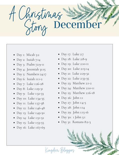 Our December Bible Reading Plan follows the theme of A Christmas Story. #biblestudy #biblereadingplan #biblestudy #printables December Scripture Reading Plan, December Bible Reading Plan 2023, Bible Reading Plan December, Read Luke In December, Reading The Christmas Story Bible, Christmas Reading Plan, 12 Days Of Christmas Bible Reading, 25 Days Of Christmas Bible Reading, Christmas Story Reading Plan