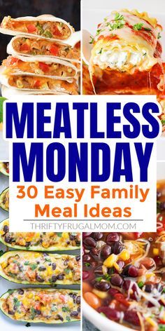 Meatless Monday Recipes Dinner Ideas, Easy Meatless Meals, Meatless Meals Easy, Recipes Meatless, Meatless Dinners, Meatless Meals Healthy, Meatless Monday Recipes, Grocery Budget, Meatless Main Dishes